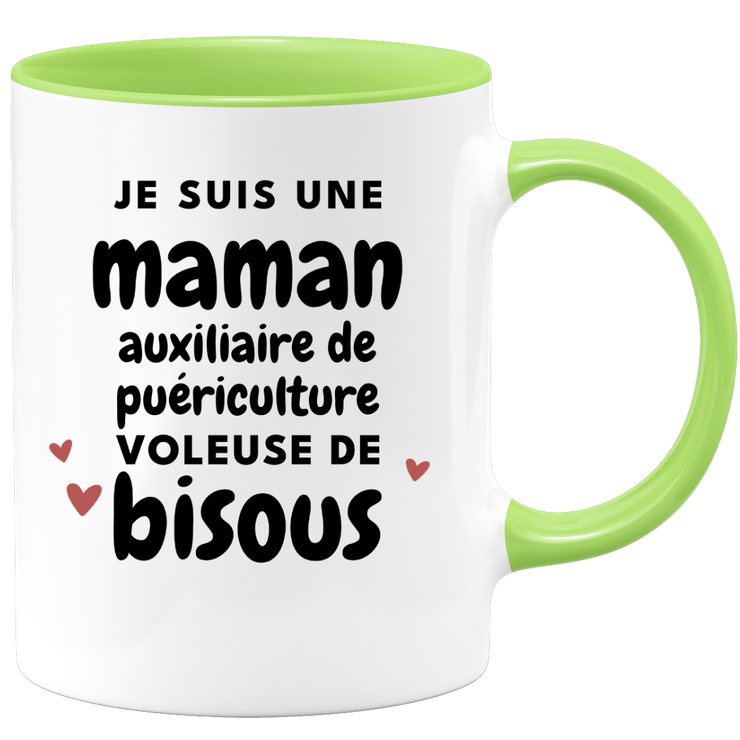 quotedazur - Mug I'm a kiss-stealing childcare assistant mom - Original Mother's Day Gift - Gift Idea For Mom's Birthday - Gift For Future Mom Birth