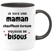 quotedazur - Mug Je Suis Une Maman Chauffeuse Livreuse Voleuse De Bisous - Cadeau Fête Des Mères Original - Idée Cadeau Pour Anniversaire Maman - Cadeau Pour Future Maman Naissance