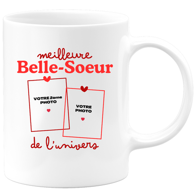 Mug Meilleure Belle-soeur de l'univers - Mug personnalisé avec 2 photos famille