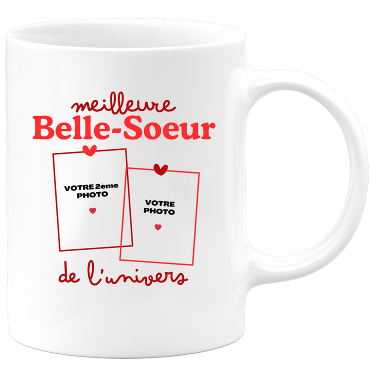 Mug Meilleure Belle-soeur de l'univers - Mug personnalisé avec 2 photos famille