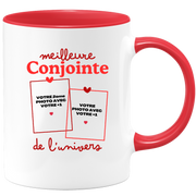 Mug Meilleure Conjointe de l'univers - Mug personnalisé avec 2 photos couple