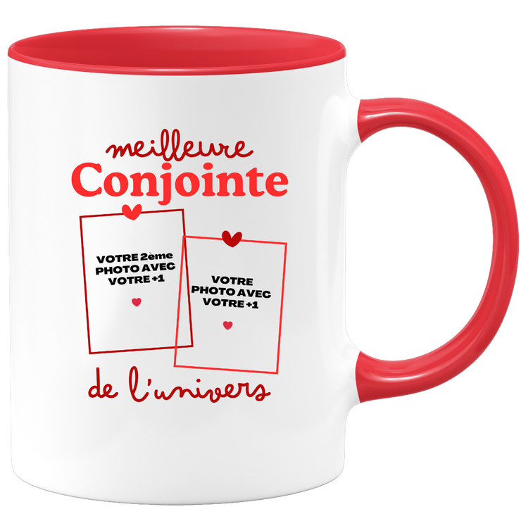 Mug Meilleure Conjointe de l'univers - Mug personnalisé avec 2 photos couple