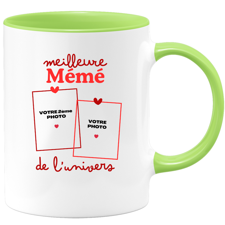 Mug Meilleure Mémé de l'univers - Mug personnalisé avec 2 photos famille