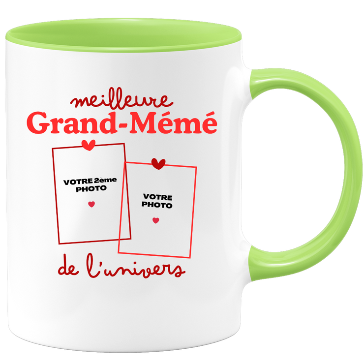 Mug Meilleure Grand-mémé de l'univers - Mug personnalisé avec 2 photos famille