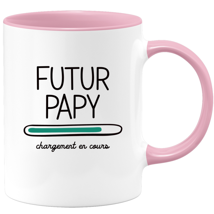 quotedazur - Mug Futur Papy 2025 Chargement En Cours - Cadeau Futur Grand-Père - Surprise Annonce Grossesse Garçon/Fille Naissance Bébé