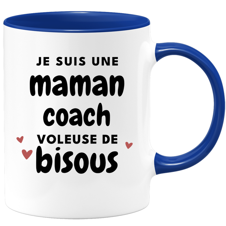 quotedazur - Mug Je Suis Une Maman Coach Voleuse De Bisous - Cadeau Fête Des Mères Original - Idée Cadeau Pour Anniversaire Maman - Cadeau Pour Future Maman Naissance