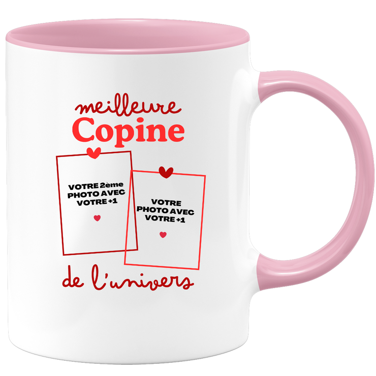 Mug Meilleure Copine de l'univers - Mug personnalisé avec 2 photos couple