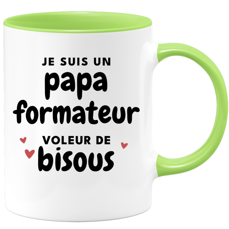quotedazur - Mug Je Suis Un Papa Formateur Voleur De Bisous - Cadeau Fête Des Pères Original - Idée Cadeau Pour Anniversaire Papa - Cadeau Pour Futur Papa Naissance