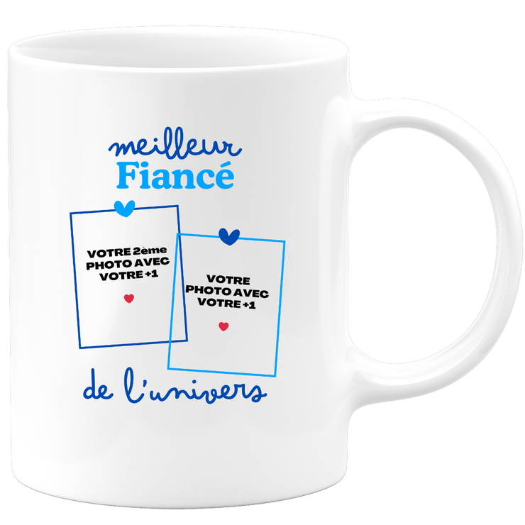 Mug Meilleur Fiancé de l'univers - Mug personnalisé avec 2 photos couple