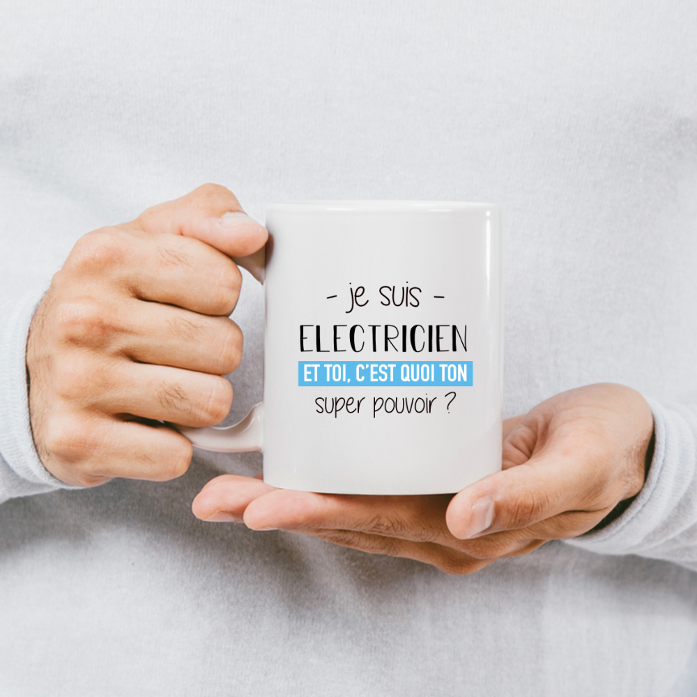 T-Shirt "Électrotechnicien - Quel Est Ton Super Pouvoir ?" - Cadeau Drôle Pour Électricien