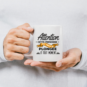 quotedazur - Mug Cette Personne Peut Parler De Plongée À Tout Moment - Cadeau Humour Sport - Idée Cadeau Original     - Tasse Plongée - Anniversaire Ou Noël