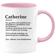 quotedazur - Mug Définition Prénom Catherine Déesse Tout Simplement - Cadeau Humour Prénom - Idée Cadeau Famille Saint Valentin - Tasse Prénom Catherine - Idéal Pour Noël Au Bureau