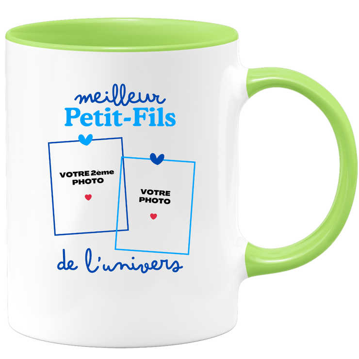 Mug Meilleur Petit-fils de l'univers - Mug personnalisé avec 2 photos famille