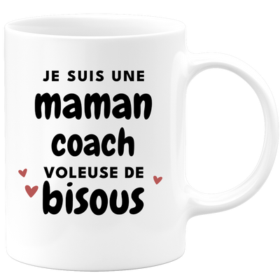 quotedazur - Mug Je Suis Une Maman Coach Voleuse De Bisous - Cadeau Fête Des Mères Original - Idée Cadeau Pour Anniversaire Maman - Cadeau Pour Future Maman Naissance