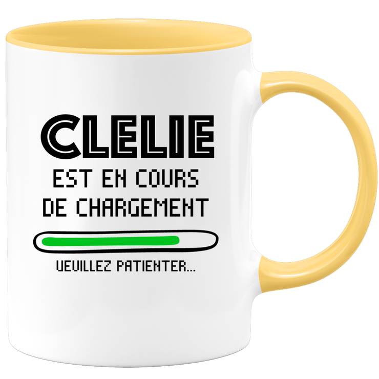 quotedazur - Mug Clelie Est En Cours De Chargement Veuillez Patienter - Cadeau Clelie Prénom Femme Personnalisé - Cadeau Annniversaire Noël Adolescent Collègue