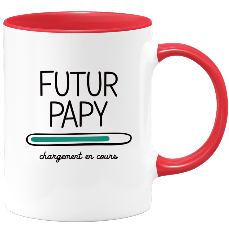 quotedazur - Mug Futur Papy 2025 Chargement En Cours - Cadeau Futur Grand-Père - Surprise Annonce Grossesse Garçon/Fille Naissance Bébé