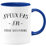 quotedazur - Mug Je Peux Pas J'ai Peche sous marine - Cadeau Humour Sport - Idée Cadeau Original - Tasse Peche sous marine - Idéal Pour Anniversaire Ou Noël