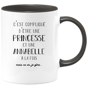 quotedazur - Mug Prénom Annabelle Compliqué D'Être Une Princesse Et Une Annabelle Mais Ca Va Je Gère - Cadeau Humour Prénom - Idée Cadeau  Saint Valentin - Tasse Prénom Annabelle - Idéal Pour Noël