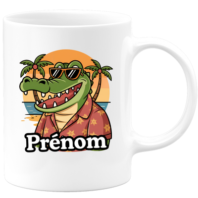 Mug Crocodile Retraité Personnalisé - Personnalisable Ajoutez un Prénom