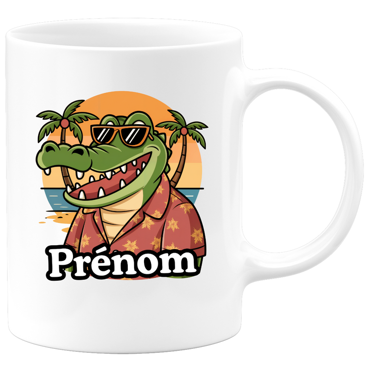 Mug Crocodile Retraité Personnalisé - Personnalisable Ajoutez un Prénom