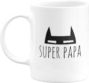 Super Dad Mug - Humor Dad Coffee Mug Funny Gift Original Humorous Fun Message for Men - Gift Idea Father's Day Christmas White Ceramic