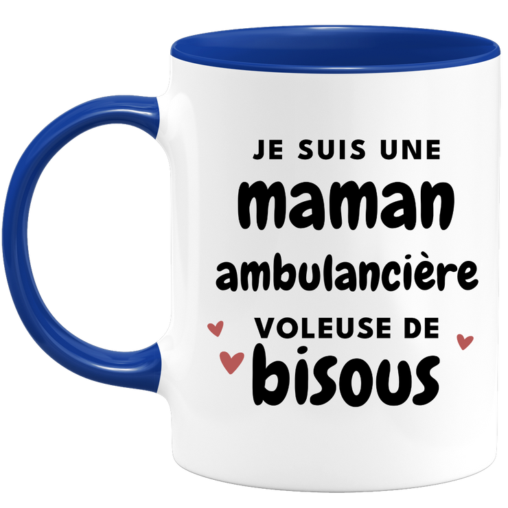 quotedazur - Mug je suis une maman Ambulancière voleuse de bisous - Cadeau Fête Des Mères Original - Idée Cadeau Pour Anniversaire Maman - Cadeau Pour Future Maman Naissance
