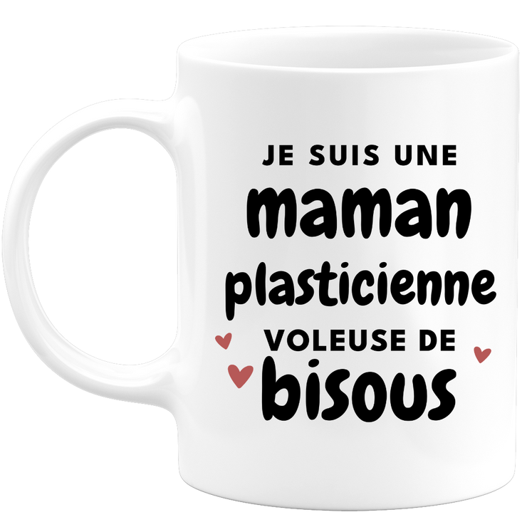 quotedazur - Mug Je Suis Une Maman Plasticienne Voleuse De Bisous - Cadeau Fête Des Mères Original - Idée Cadeau Pour Anniversaire Maman - Cadeau Pour Future Maman Naissance