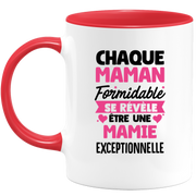 quotedazur - Mug Chaque Maman Formidable Se Révèle Être Une Mamie Exceptionnelle - Cadeau Future Mamie - Surprise Annonce Grossesse Garçon/Fille Naissance Bébé Gender Reveal