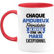 QUOTEDAZUR - Mug Chaque Amoureux Formidable Se Révèle Être Un Marié Exceptionnel - Cadeau Futur Marié - Surprise Annonce Grossesse Garçon/Fille Naissance Bébé Gender Reveal