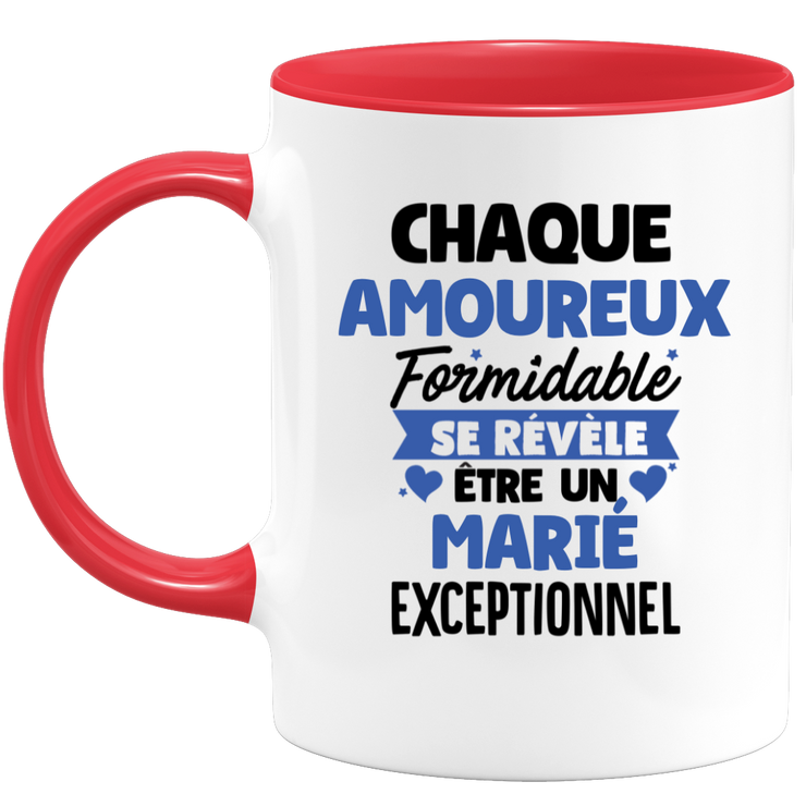 QUOTEDAZUR - Mug Chaque Amoureux Formidable Se Révèle Être Un Marié Exceptionnel - Cadeau Futur Marié - Surprise Annonce Grossesse Garçon/Fille Naissance Bébé Gender Reveal