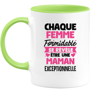 QUOTEDAZUR - Mug Chaque Femme Formidable Se Révèle Être Une Maman Exceptionnelle - Cadeau Future Maman - Surprise Annonce Grossesse Garçon/Fille Naissance Bébé Gender Reveal