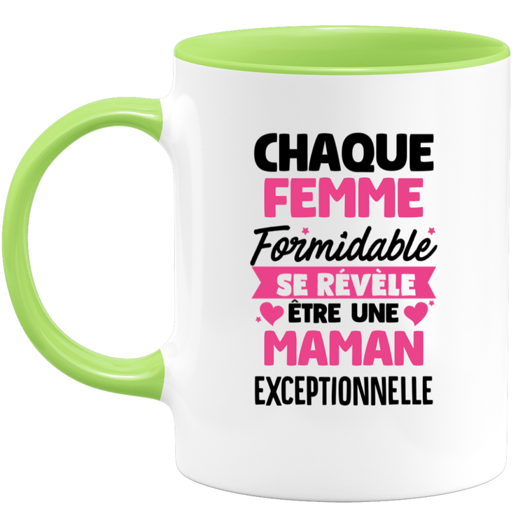 QUOTEDAZUR - Mug Chaque Femme Formidable Se Révèle Être Une Maman Exceptionnelle - Cadeau Future Maman - Surprise Annonce Grossesse Garçon/Fille Naissance Bébé Gender Reveal