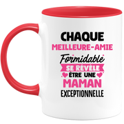 QUOTEDAZUR - Mug Chaque Meilleure-amie Formidable Se Révèle Être Une Maman Exceptionnelle - Cadeau Future Maman - Surprise Annonce Grossesse Garçon/Fille Naissance Bébé Gender Reveal