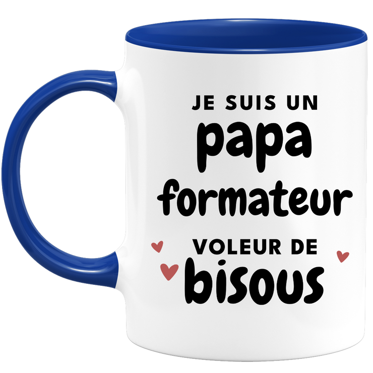 quotedazur - Mug Je Suis Un Papa Formateur Voleur De Bisous - Cadeau Fête Des Pères Original - Idée Cadeau Pour Anniversaire Papa - Cadeau Pour Futur Papa Naissance