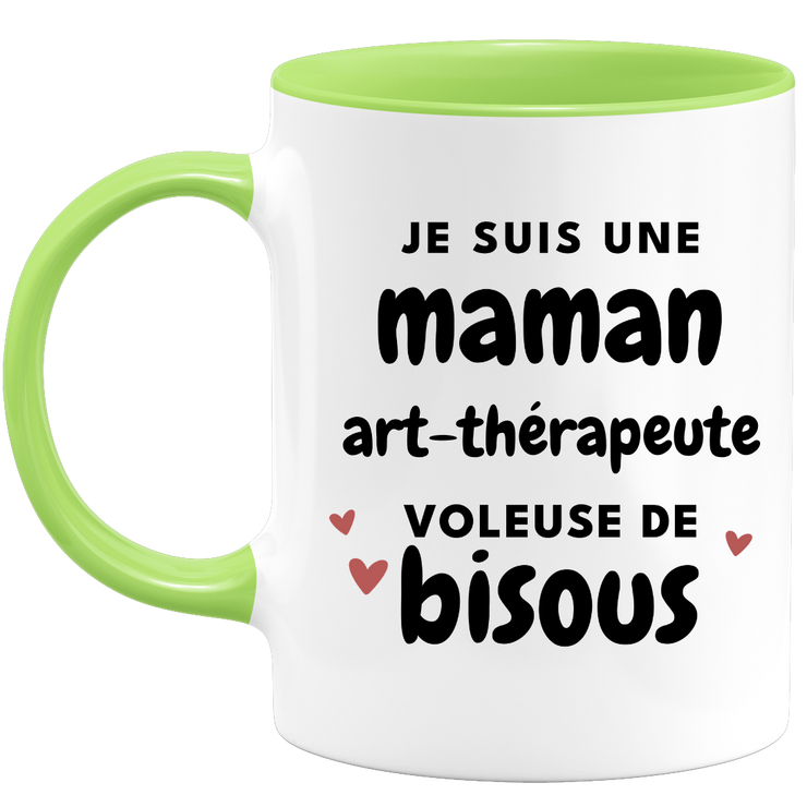 quotedazur - Mug je suis une maman Art-thérapeute voleuse de bisous - Cadeau Fête Des Mères Original - Idée Cadeau Pour Anniversaire Maman - Cadeau Pour Future Maman Naissance