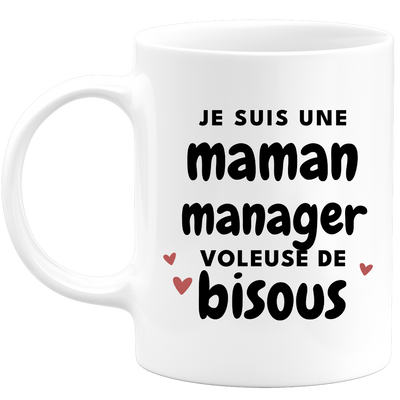 quotedazur - Mug I am a kiss-stealing mom Manager - Original Mother's Day Gift - Gift Idea For Mom Birthday - Gift For Future Mom Birth