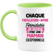 quotedazur - Mug Chaque Meilleure-Amie Formidable Se Révèle Être Une Maman Exceptionnelle - Cadeau Future Maman - Surprise Annonce Grossesse Garçon/Fille Naissance Bébé Gender Reveal