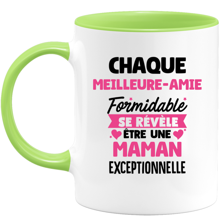 QUOTEDAZUR - Mug Chaque Meilleure-amie Formidable Se Révèle Être Une Maman Exceptionnelle - Cadeau Future Maman - Surprise Annonce Grossesse Garçon/Fille Naissance Bébé Gender Reveal