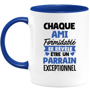 QUOTEDAZUR - Mug Chaque Ami Formidable Se Révèle Être Un Parrain Exceptionnel - Cadeau Futur Parrain - Surprise Annonce Grossesse Garçon/Fille Naissance Bébé Gender Reveal