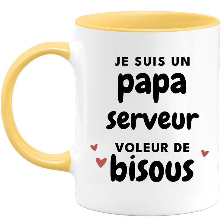 quotedazur - Mug I'm A Dad Waiter Thief Of Kisses - Original Father's Day Gift - Gift Idea For Dad Birthday - Gift For Future Dad Birth