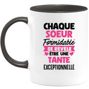 quotedazur - Mug Chaque Soeur Formidable Se Révèle Être Une Tante Exceptionnelle - Cadeau Future Tante - Surprise Annonce Grossesse Garçon/Fille Naissance Bébé Gender Reveal