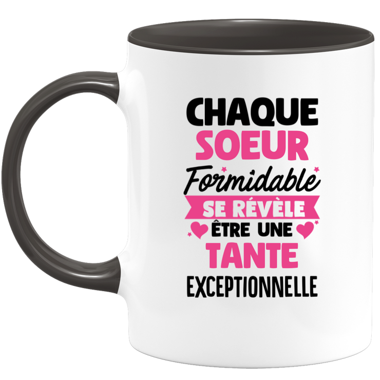 QUOTEDAZUR - Mug Chaque Soeur Formidable Se Révèle Être Une Tante Exceptionnelle - Cadeau Future Tante - Surprise Annonce Grossesse Garçon/Fille Naissance Bébé Gender Reveal