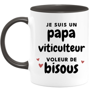 quotedazur - Mug I Am A Winegrower Dad Thief Of Kisses - Original Father's Day Gift - Gift Idea For Dad Birthday - Gift For Future Dad Birth