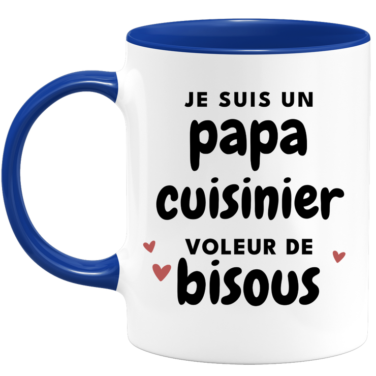 quotedazur - Mug Je Suis Un Papa Cuisinier Voleur De Bisous - Cadeau Fête Des Pères Original - Idée Cadeau Pour Anniversaire Papa - Cadeau Pour Futur Papa Naissance