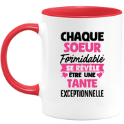 quotedazur - Mug Chaque Soeur Formidable Se Révèle Être Une Tante Exceptionnelle - Cadeau Future Tante - Surprise Annonce Grossesse Garçon/Fille Naissance Bébé Gender Reveal