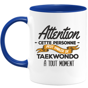 quotedazur - Mug This Person Can Talk About Taekwondo At Any Time - Sport Humor Gift - Original Gift Idea - Taekwondo Cup - Birthday Or Christmas