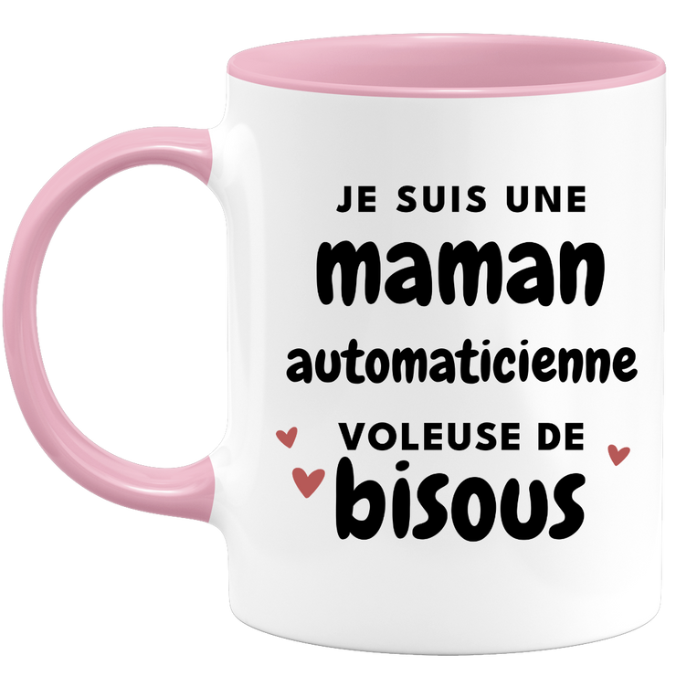 quotedazur - Mug je suis une maman Automaticienne voleuse de bisous - Cadeau Fête Des Mères Original - Idée Cadeau Pour Anniversaire Maman - Cadeau Pour Future Maman Naissance