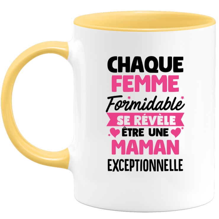 QUOTEDAZUR - Mug Chaque Femme Formidable Se Révèle Être Une Maman Exceptionnelle - Cadeau Future Maman - Surprise Annonce Grossesse Garçon/Fille Naissance Bébé Gender Reveal