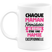 quotedazur - Mug Chaque Maman Formidable Se Révèle Être Une Mamie Exceptionnelle - Cadeau Future Mamie - Surprise Annonce Grossesse Garçon/Fille Naissance Bébé Gender Reveal