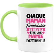 quotedazur - Mug Chaque Maman Formidable Se Révèle Être Une Mamie Exceptionnelle - Cadeau Future Mamie - Surprise Annonce Grossesse Garçon/Fille Naissance Bébé Gender Reveal